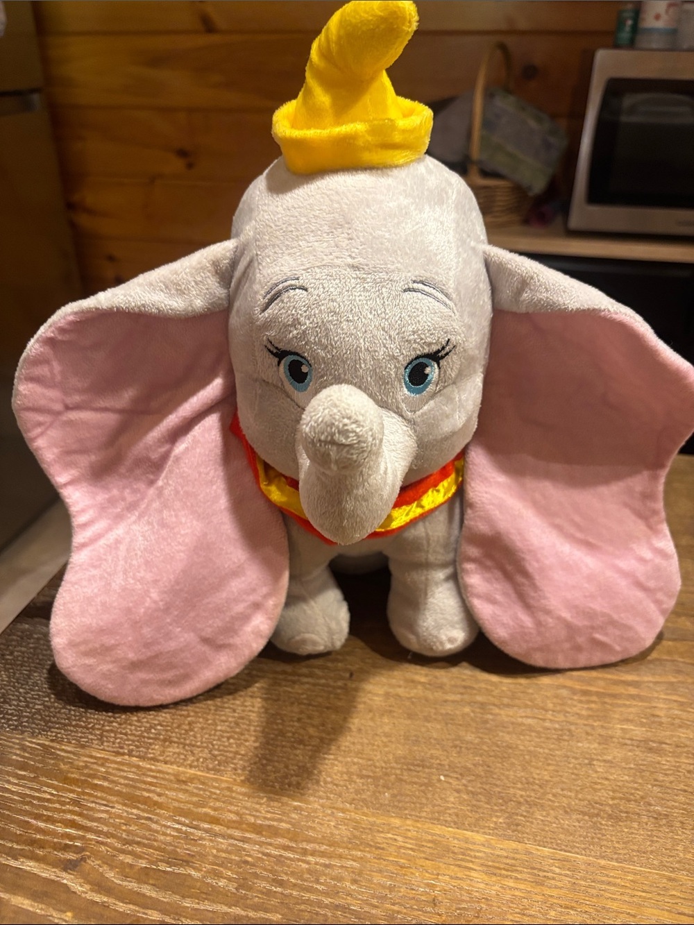 Disney Grey and Pink Dumbo Plush with Yellow Hat